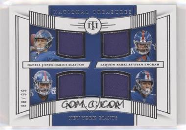 2019 Panini National Treasures - NFL Gear Quad Materials #GQM-2 - Daniel Jones, Darius Slayton, Evan Engram, Saquon Barkley /99