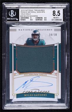 2019 Panini National Treasures - Rookie Material Signatures RPS - Holo Gold #RMS-MS - Miles Sanders /10 [BGS 8.5 NM‑MT+]