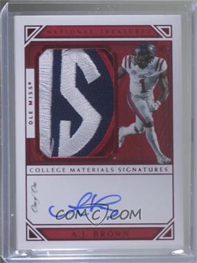 2019 Panini National Treasures Collegiate - [Base] - Red Conference Logo #105 - College Materials Signatures - A.J. Brown /1
