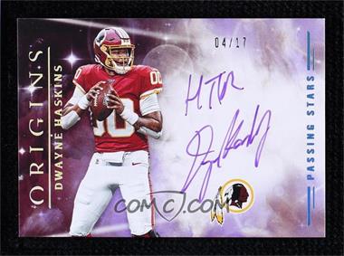 2019 Panini Origins - Passing Stars Signatures - Purple #PS-DH - Dwayne Haskins /17