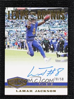 2019 Panini Plates & Patches - Leaps and Bounds #LB-LJA - Lamar Jackson /50