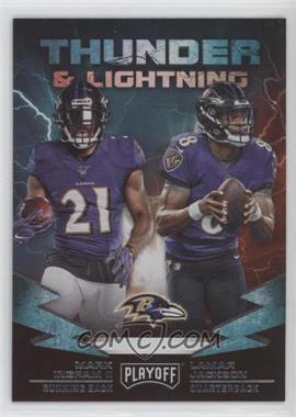 2019 Panini Playoff - Thunder and Lightning #13 - Lamar Jackson, Mark Ingram II