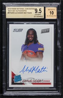 2019 Panini RPS Next Day - Signatures #RPS-AM - Alexander Mattison [BGS 9.5 GEM MINT]