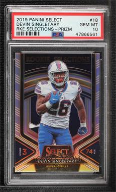 2019 Panini Select - Rookie Selections - Silver Prizm #18 - Devin Singletary [PSA 10 GEM MT]