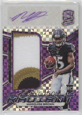 2019 Panini Spectra - Radiant Rookie Patch Signatures - Neon Purple #RRPS-6 - Marquise Brown /35