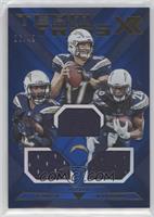 Keenan Allen, Melvin Gordon III, Philip Rivers #/49