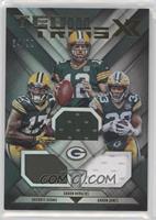 Aaron Jones, Aaron Rodgers, Davante Adams #/99