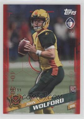 2019 Topps Alliance of American Football - [Base] - Red #86 - John Wolford /99