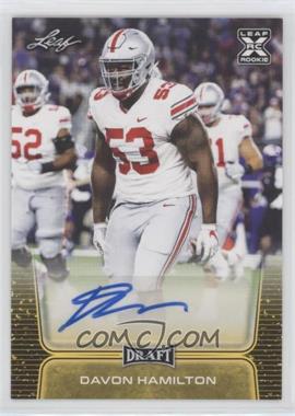 2020 Leaf Draft - Autographs - Gold #BA-DH2 - Davon Hamilton