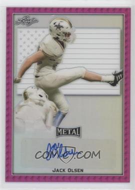 2020 Leaf Metal U.S. Army All-American Bowl - Metal Autographs Flag Etch - Pink #BA-JO1 - Jack Olsen /10