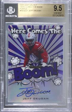 2020 Leaf Valiant - Here Comes the Boom! - Purple #HCB-JO1 - Jeff Okudah /20 [BGS 9.5 GEM MINT]