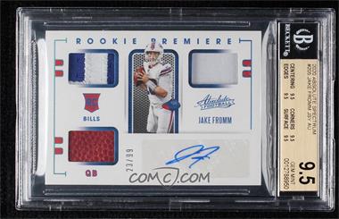 2020 Panini Absolute - [Base] - Spectrum #205 - Rookie Premiere Materials - Jake Fromm /99 [BGS 9.5 GEM MINT]