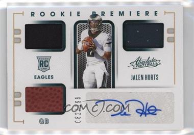 2020 Panini Absolute - [Base] #214 - Rookie Premiere Materials - Jalen Hurts /199