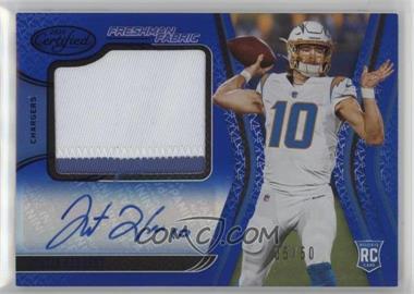 2020 Panini Certified - [Base] - Mirror Blue #203 - Freshman Fabric Mirror Signatures - Justin Herbert /50