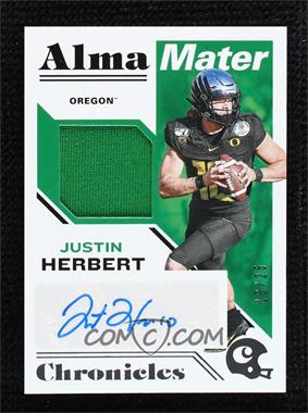 2020 Panini Chronicles Draft Picks - Alma Mater Materials Signatures #4 - Justin Herbert /25