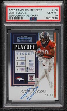 2020 Panini Contenders - [Base] - Playoff Ticket #106.1 - RPS - Jerry Jeudy /99 [PSA 10 GEM MT]