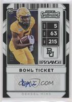 College Ticket Autographs - Denzel Mims #/99