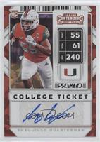 College Ticket Autographs - Shaquille Quarterman [EX to NM] #/23