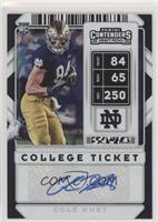 College Ticket Autographs - Cole Kmet #/23