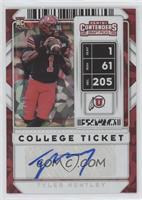 College Ticket Autographs - Tyler Huntley #/23