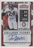 College Ticket Autographs - Terrell Lewis #/15