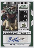 College Ticket Autographs - Benny LeMay