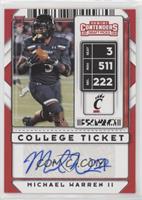 College Ticket Autographs - Michael Warren II