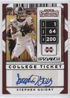 College Ticket Autographs - Stephen Guidry