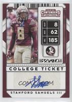 College Ticket Autographs - Stanford Samuels III