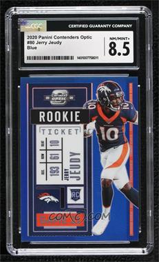 2020 Panini Contenders Optic - [Base] - Blue #80 - Rookie Ticket - Jerry Jeudy /99 [CGC 8.5 NM/Mint+]