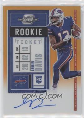 2020 Panini Contenders Optic - [Base] - Orange #139 - Rookie Ticket RPS Autographs - Gabriel Davis /50