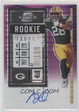 2020 Panini Contenders Optic - [Base] - Purple Pulsar #126 - Rookie Ticket RPS Autographs - AJ Dillon /21