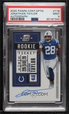 2020 Panini Contenders Optic - [Base] #116 - Rookie Ticket RPS Autographs - Jonathan Taylor [PSA 9 MINT]