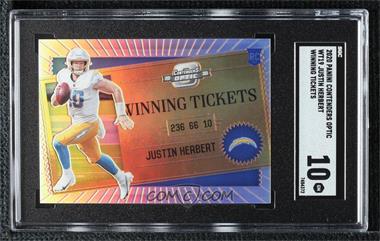 2020 Panini Contenders Optic - Winning Tickets #WT19 - Justin Herbert [SGC 10 GEM]