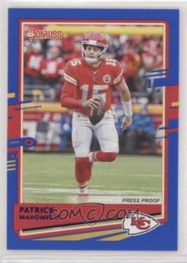 2020 Panini Donruss - [Base] - Press Proof Blue #1.2 - Photo Variation - Patrick Mahomes II