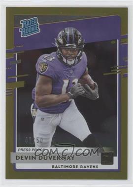 2020 Panini Donruss - [Base] - Press Proof Gold #329 - Rated Rookie - Devin Duvernay /50