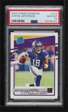 2020 Panini Donruss - [Base] #313 - Rated Rookie - Justin Jefferson [PSA 10 GEM MT]