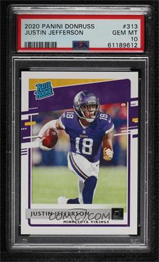 2020 Panini Donruss - [Base] #313 - Rated Rookie - Justin Jefferson [PSA 10 GEM MT]