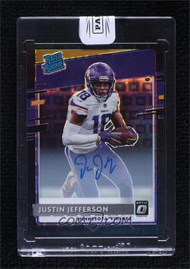 2020 Panini Donruss Optic - [Base] - Black Pandora Prizm Autographs #163 - Rated Rookies - Justin Jefferson /25 [Uncirculated]