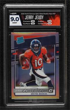 2020 Panini Donruss Optic - [Base] - Holo Prizm #157 - Rated Rookies - Jerry Jeudy [HGA 9 MINT]