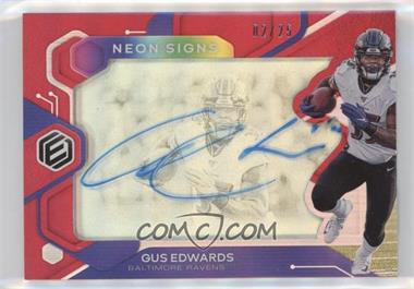 2020 Panini Elements - Neon Signs - Red #NS-GE - Gus Edwards /25