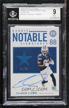 2020 Panini Encased - Rookie Notable Signatures - Sapphire #RNS-CL - CeeDee Lamb /50 [BGS 9 MINT]