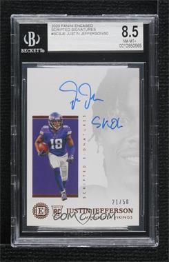 2020 Panini Encased - Scripted Signatures #SCS-JE - Justin Jefferson /50 [BGS 8.5 NM‑MT+]