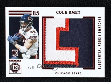 2020 Panini Encased - Substantial Rookie Swatches - Ruby #SRS-30 - Cole Kmet /9