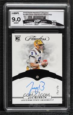 2020 Panini Flawless Collegiate - [Base] - Rookie Gems Black Signatures #102 - Joe Burrow /1 [HGA 9 MINT]