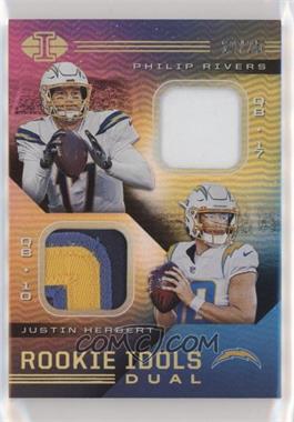 2020 Panini Illusions - Rookie Idols Dual Memorabilia - Gold #RI-4 - Justin Herbert, Philip Rivers /25