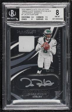 2020 Panini Immaculate Collection - Immaculate Rookie Eye Black Jersey #REB-7 - Jalen Hurts /99 [BGS 8 NM‑MT]