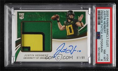 2020 Panini Immaculate Collection Collegiate - Premium Patches Rookie Autographs #104 - Justin Herbert /99 [PSA 8 NM‑MT]