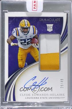 2020 Panini Immaculate Collection Collegiate - Rookie Patch Autographs - Silver #146 - Clyde Edwards-Helaire /49 [Uncirculated]
