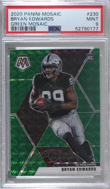 2020 Panini Mosaic - [Base] - Mosaic Green Prizm #230 - Rookies - Bryan Edwards [PSA 9 MINT]